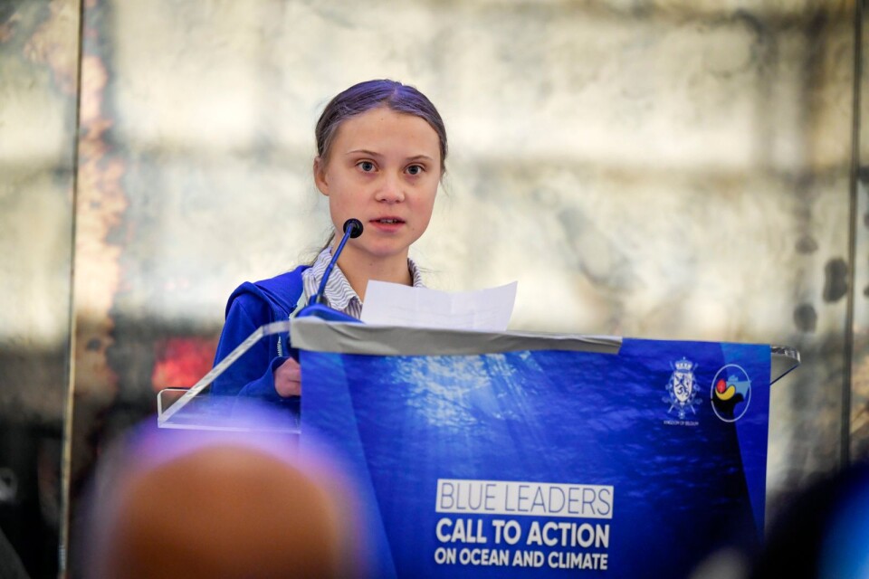 Klimataktivisten Greta Thunberg kommenterar klimatrapport från FN:s klimatpanel IPCC i New York tidigare i veckan.