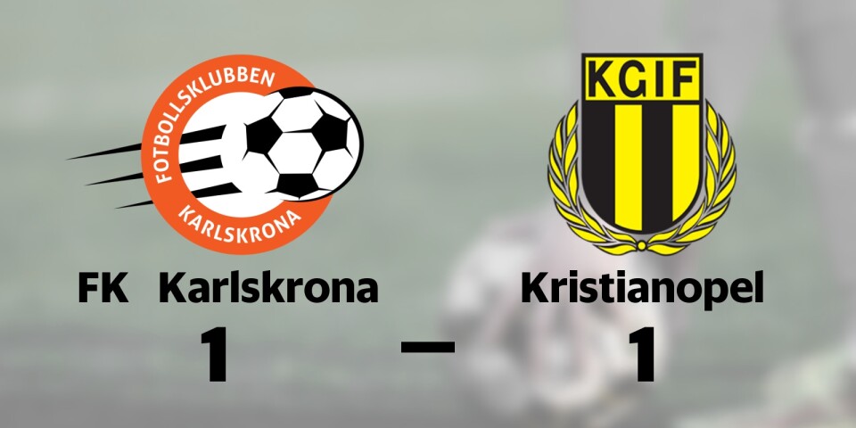 Missat kval för Kristianopel efter oavgjort mot FK Karlskrona
