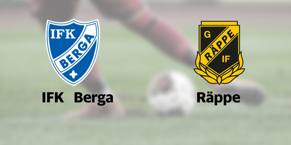Två omgångar kvar när IFK Berga möter Räppe på Bergavik IP
