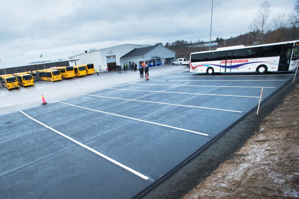 Bergvara bussdepå i Broby.