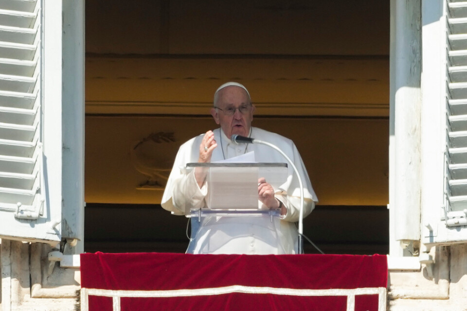 Påve Franciskus uttryckte sorg och oro när han talade på Petersplatsen i Vatikanstaten på söndagen.