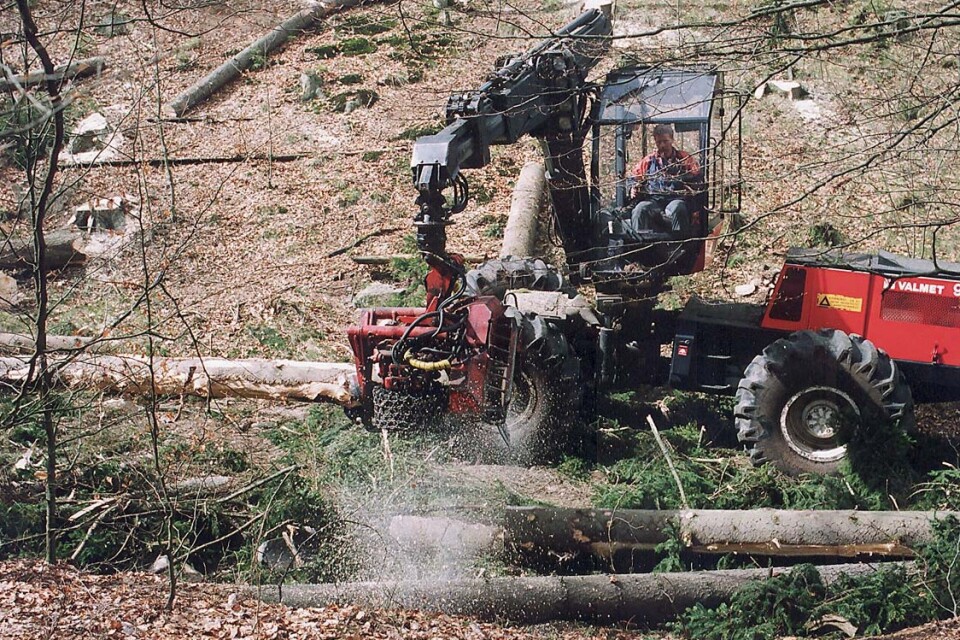 Skogsavverkning med maskin. FOTO: ARKIV