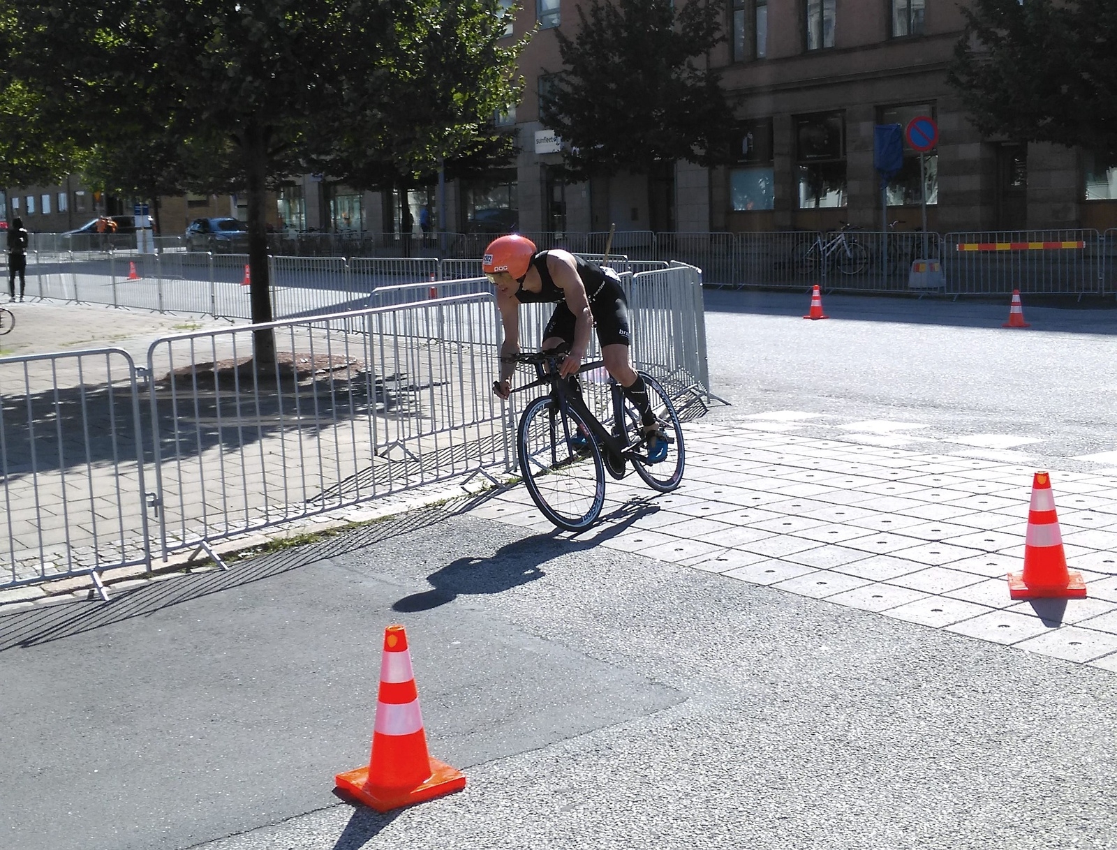 Marcus Brandt cyklar under deltävlingen i Malmö. Foto: Privat