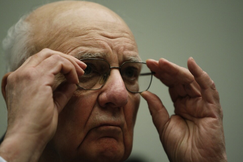 USA:s tidigare centralbankschef Paul Volcker har avlidit. Bilden är från 2010.