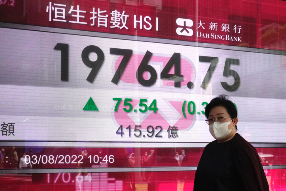 Hongkongbörsen startar dagen på plus. Arkivbild.