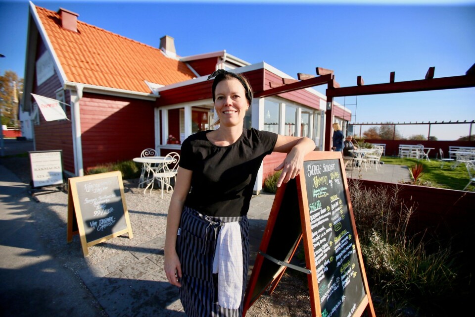 Katja Jakobson, Café Smyge. Bilden är tagen vid ett tidigare tillfälle.