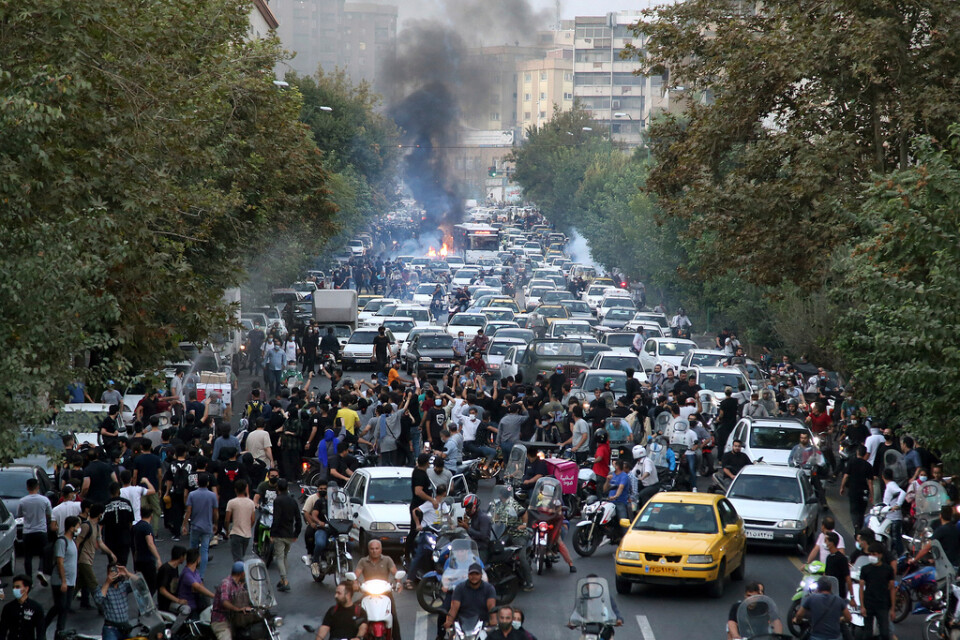 En av få bilder inifrån Iran. Teheran, onsdag 21 september.