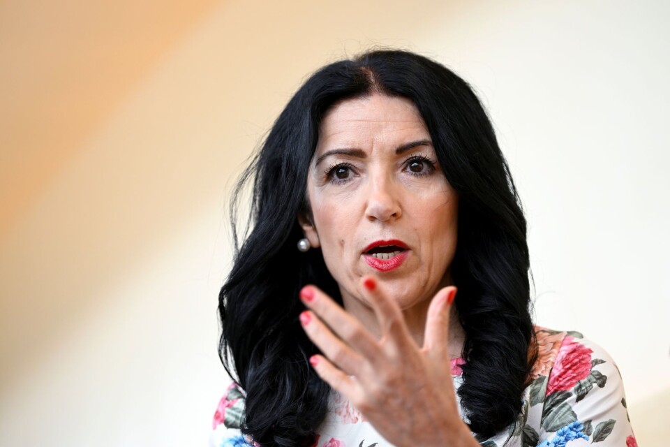 Den politiska vilden Amineh Kakabaveh inför misstroendeomröstningen i riksdagen i Stockholm.