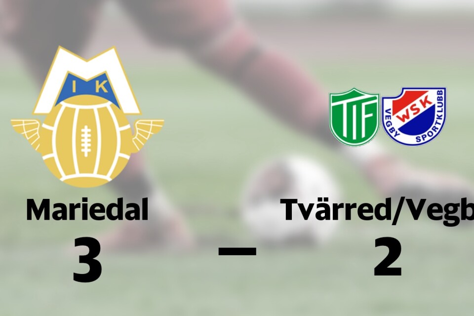 Mariedal vann hemma mot Tvärred/Vegby