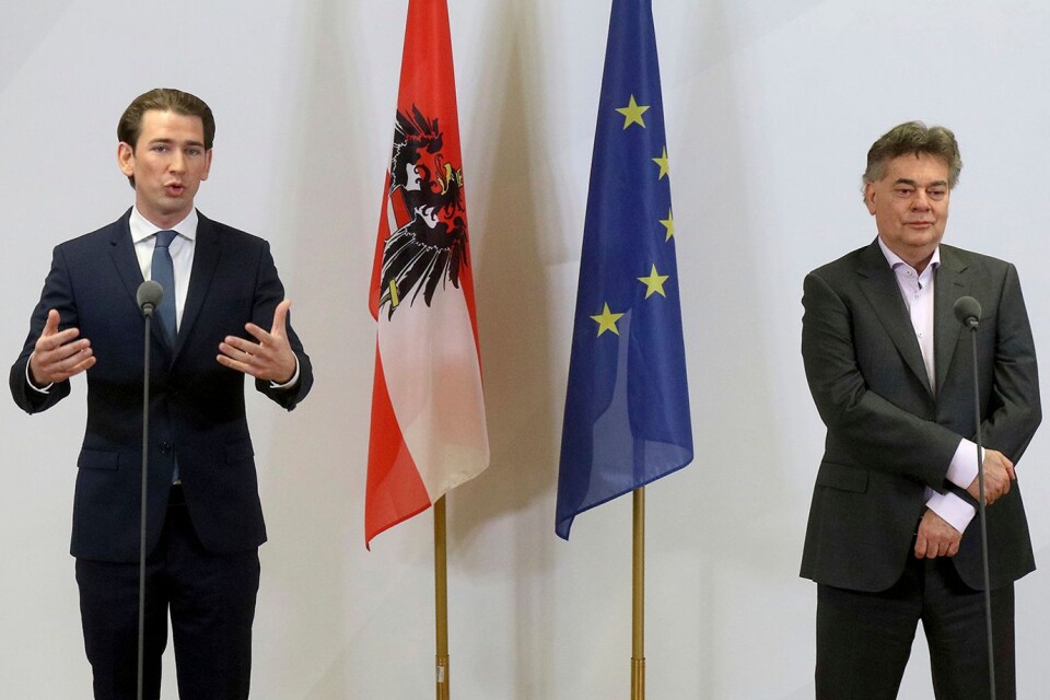 Sebastian Kurz och Werner Kogler personifierar den nya högergröna samarbetsregeringen i Österrike.