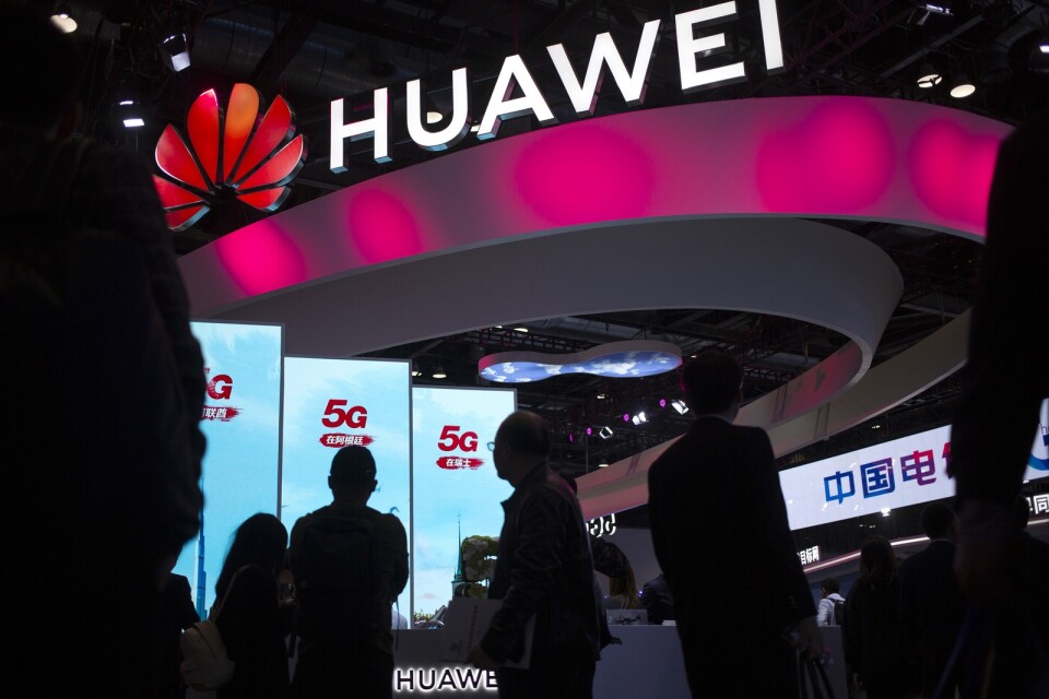 En Huaweimonter under en mässa i Peking 2019.