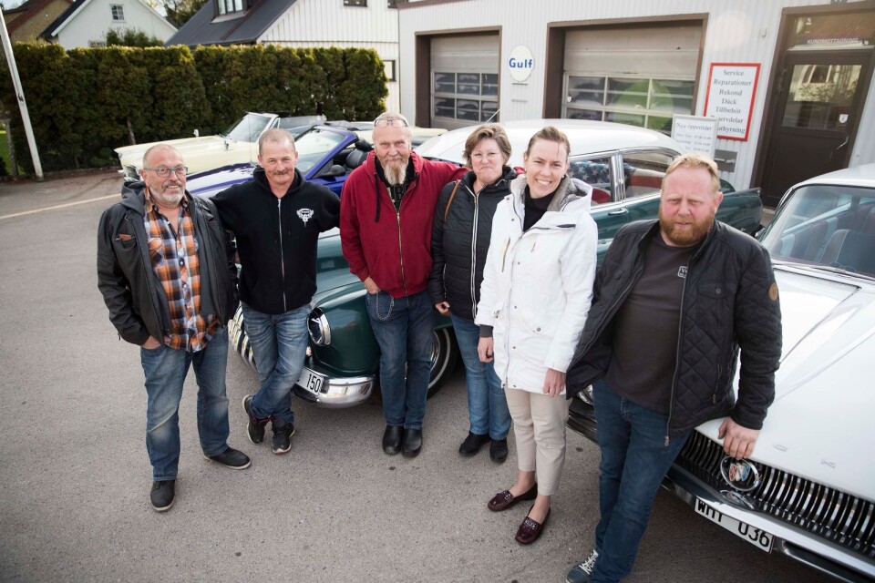 Gert Larsson, Anders Olsson, Bege Nilsson, Carina Nilsson, Jeanette Persson och Ronnie Nilsson ser fram emot att samla motorentusiaster i Vollsjö.