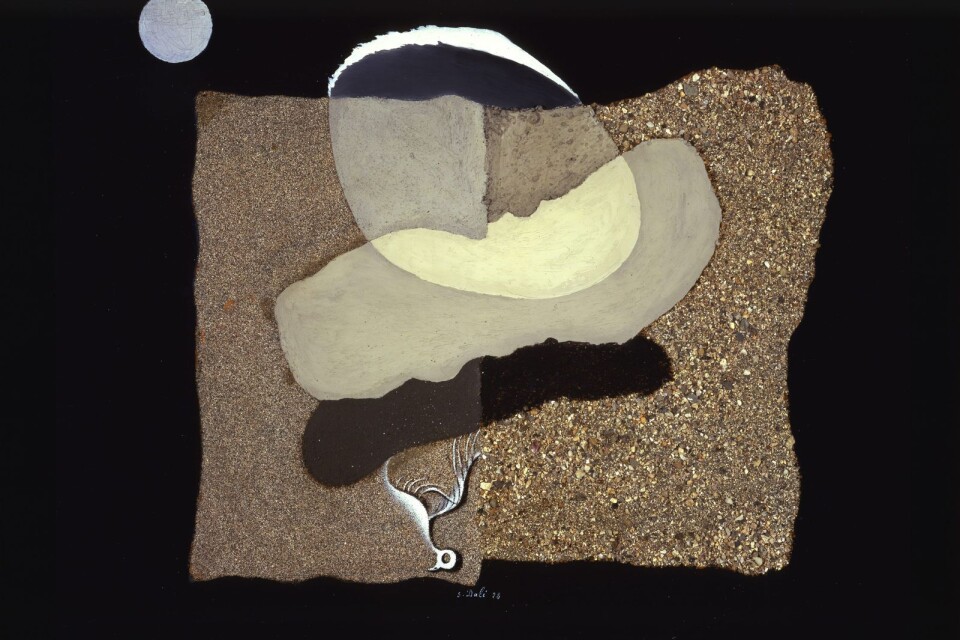 Salvador Dal: ”Big Thumb, Beach, Moon and Decaying Bird”, från 1928.