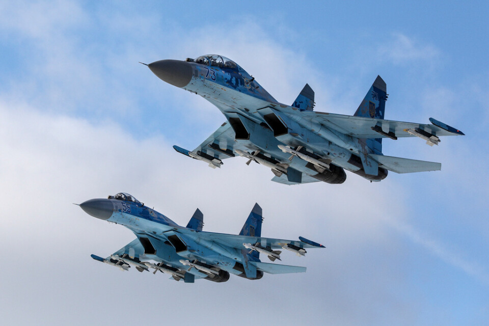 Två ryska Su-27, den typ av stridsplan som var inblandat i konfrontationen. Arkivbild.