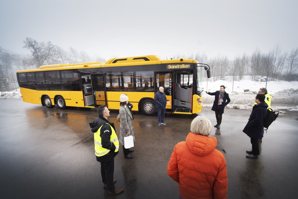 Östra Göinge kommun hälsade Arriva välkommen till bussdepån i Broby.