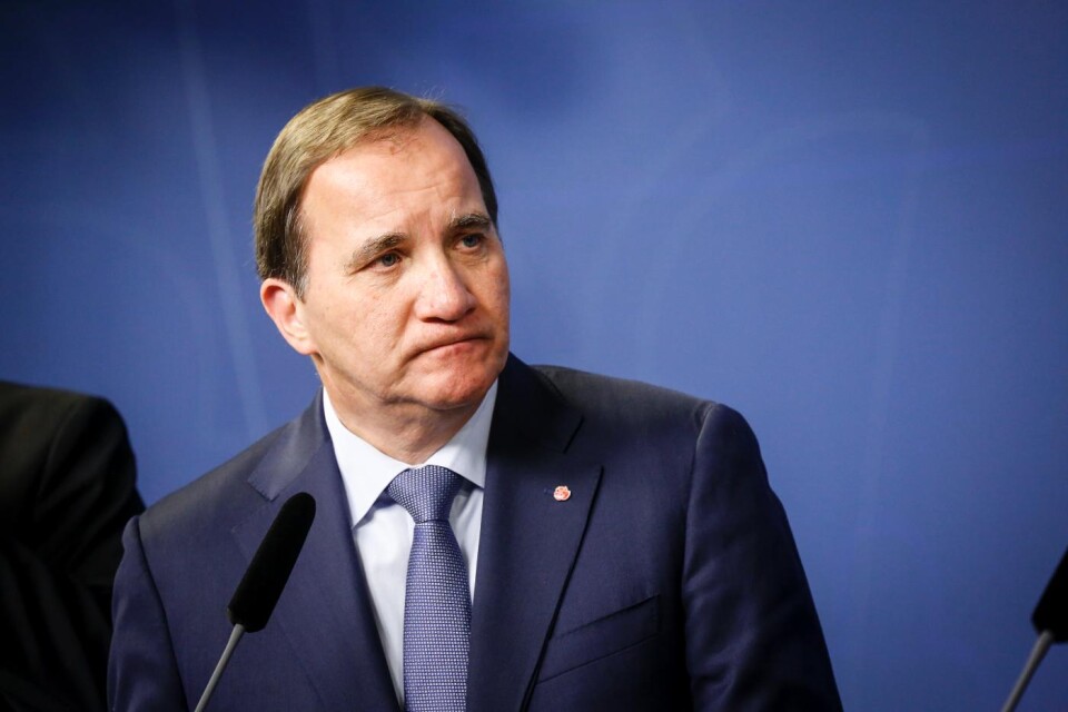 Statsminister Stefan Löfven manar till samling.