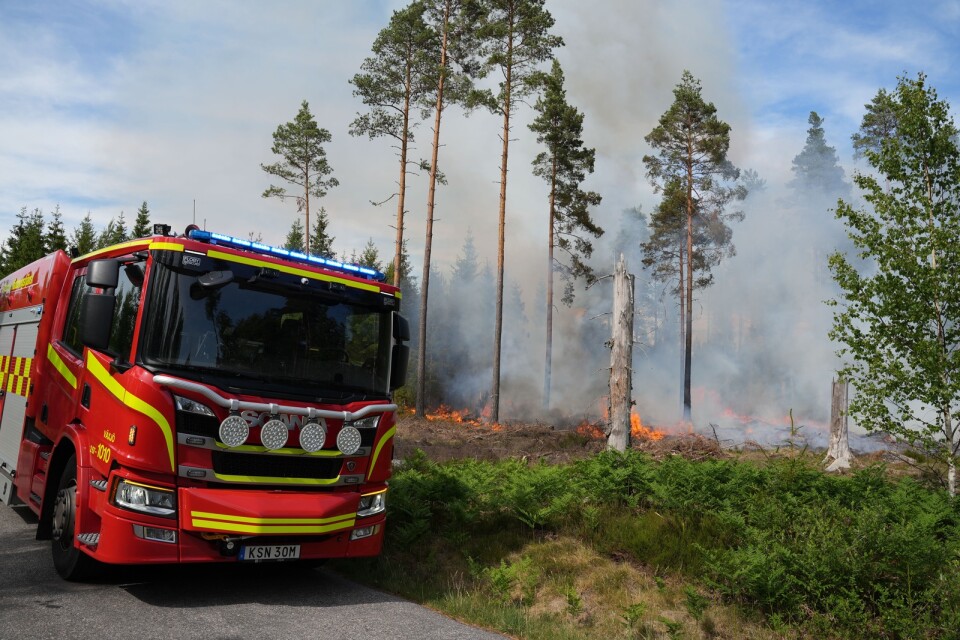 Skogsbrand vid Hemmesjö den 26 juni.