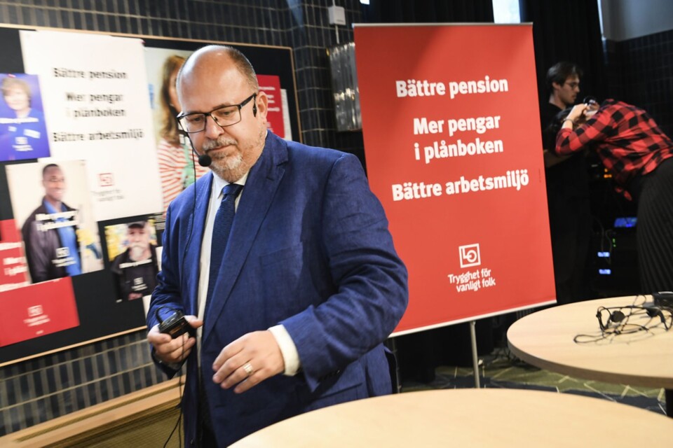 LO:s ordförande Karl-Petter Thorwaldsson leder en splittrad facklig rörelse. Foto: Fredrik Sandberg / TT