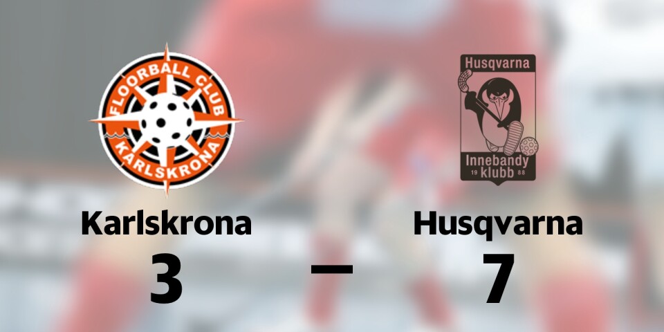 Karlskrona föll mot Husqvarna på hemmaplan
