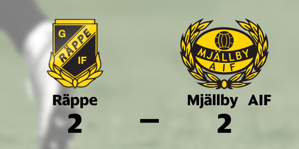 Oavgjort mellan Räppe och Mjällby AIF i P 16 Nationell Grupp 1 herr