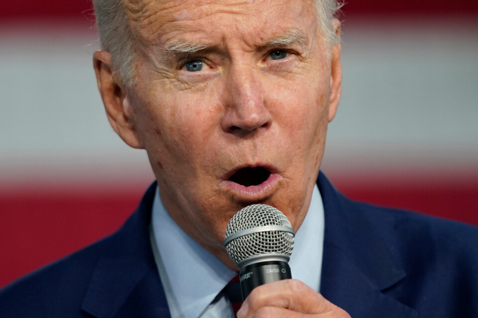 President Joe Biden under ett kampanjmöte till stöd för Demokraternas Mike Levin i San Diego, Kalifornien.