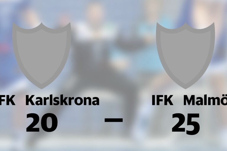 IFK Karlskrona föll mot IFK Malmö på hemmaplan