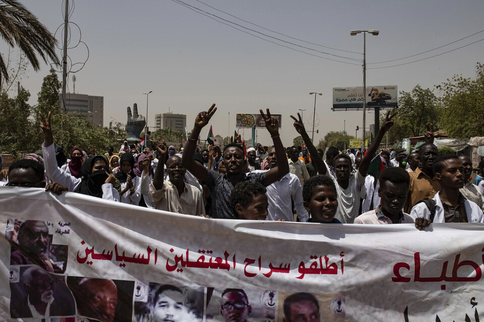 Demonstrationer mot det styrande militärrådet i Sudan tidigare i veckan.