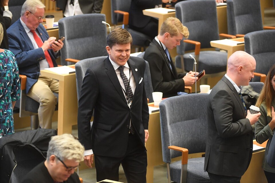 Andreas Norlén, M, valdes till talman på måndagen. Han behöver i höst närmast magiska krafter för att ge förslag på en statsministerkandidat som kan få igenom en statsbudget i höst. Foto: Fredrik Sandberg / TT