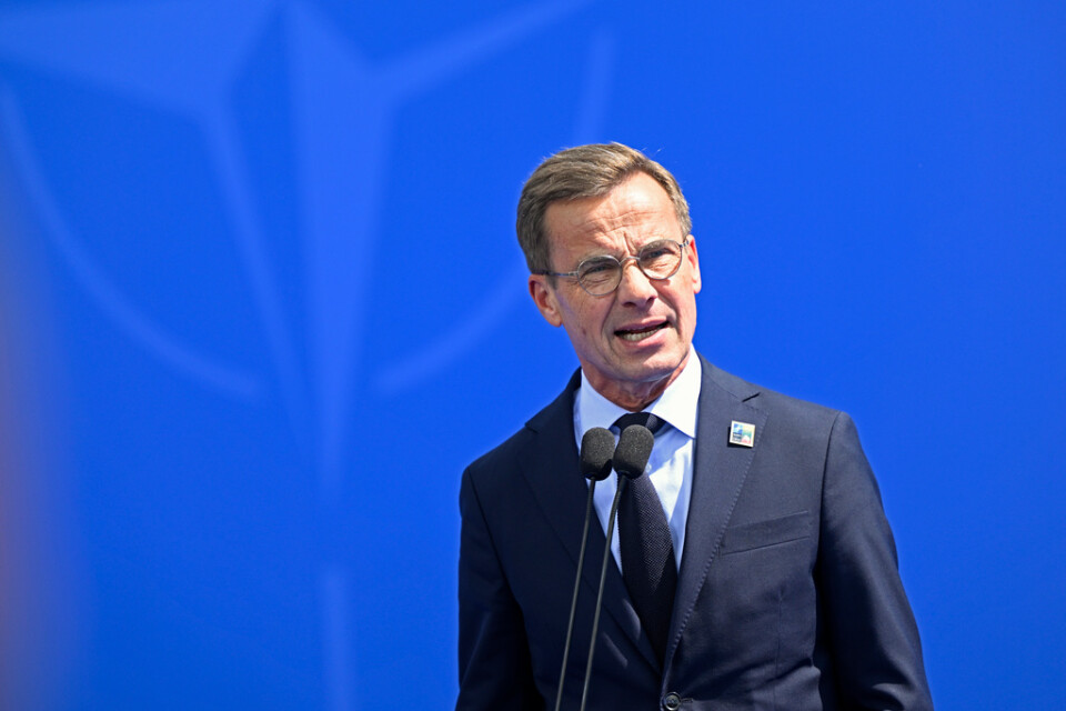 Sveriges statsminister Ulf Kristersson (M) på Natos toppmöte i Vilnius.