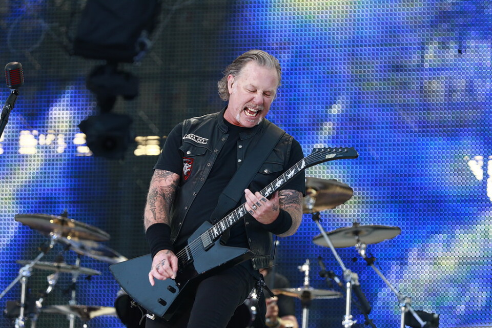 James Hetfield i Metallica spelade lagom högt på Ullevi. Arkivbild.