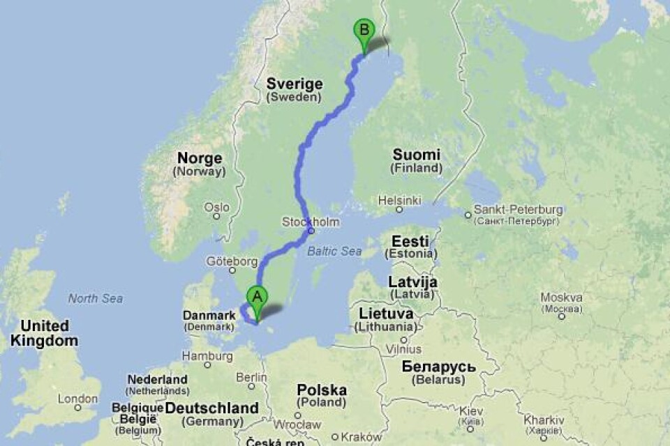 Ystad - Luleå 1563 kilometer enkel resa. Men Ystadsbons hemresa blev inte så enkel. Det fanns ingen bil att köpa i Luleå.
