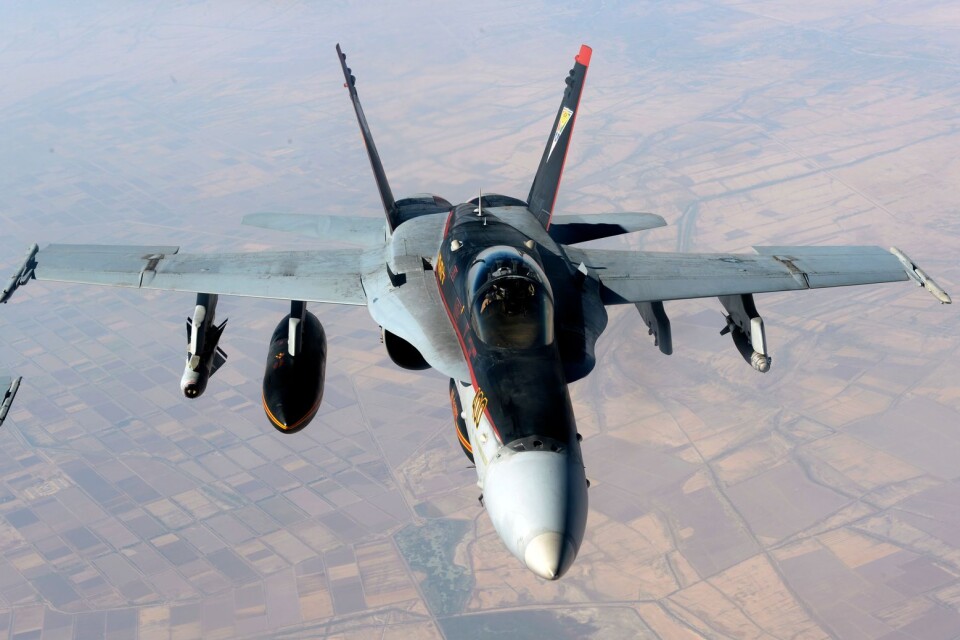 Ett stridsflyg av modell F18 Hornet från Schweiz deltar under Försvarsmaktens flygdag i Kallinge i kommande sommar..