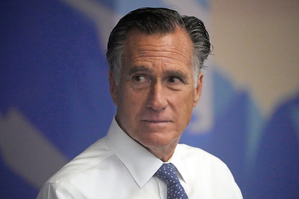 Utah-senatorn och republikanen Mitt Romney tillkännager att han inte kommer att ställa upp i nästa års senatval. Arkivbild från 23 augusti 2023.