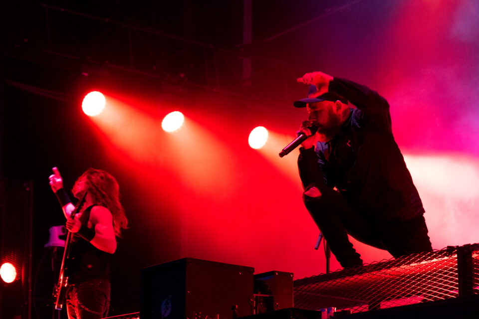 In Flames med sångaren Anders Fridén spelar på Sweden Rock Festival. Bandet planerar två stora spelningar i vinter. Arkivbild.