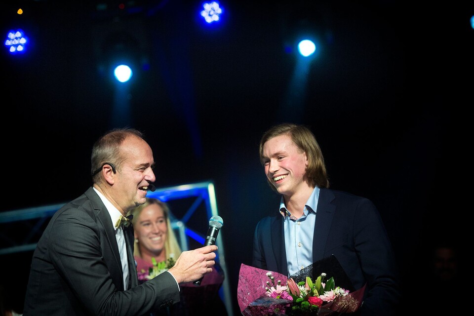 Valter Chrintz, handsbollsspelare i IFK, fick pris för Årets Genombrott.