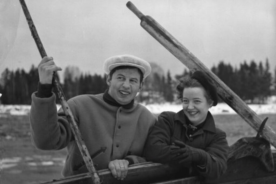 Snoddas tillsammans med sin fästmö Britta Gustavsson 1953.