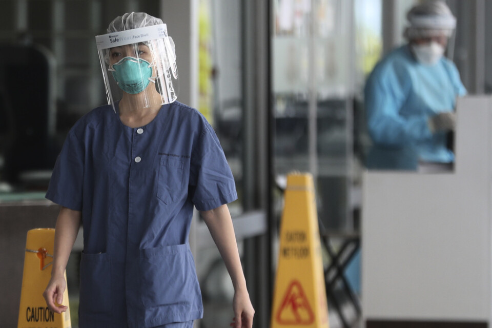 Vårdpersonal på ett sjukhus i Hongkong. Arkivbild.