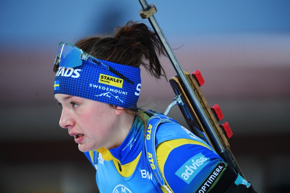 Linn Persson kom på 15:e plats i distansloppet i Antholz – och blev bästa svenska. Arkivbild.