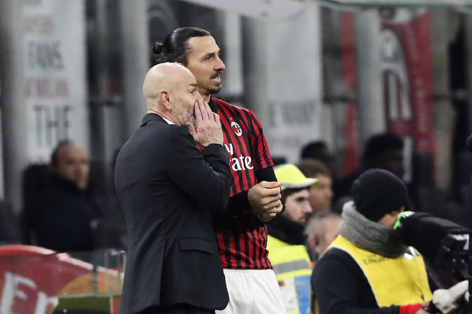 Zlatan Ibrahimovic lär vara tillbaka i Milantränaren Stefano Piolis lagbygge till derbyt mot Inter. Arkivbild.