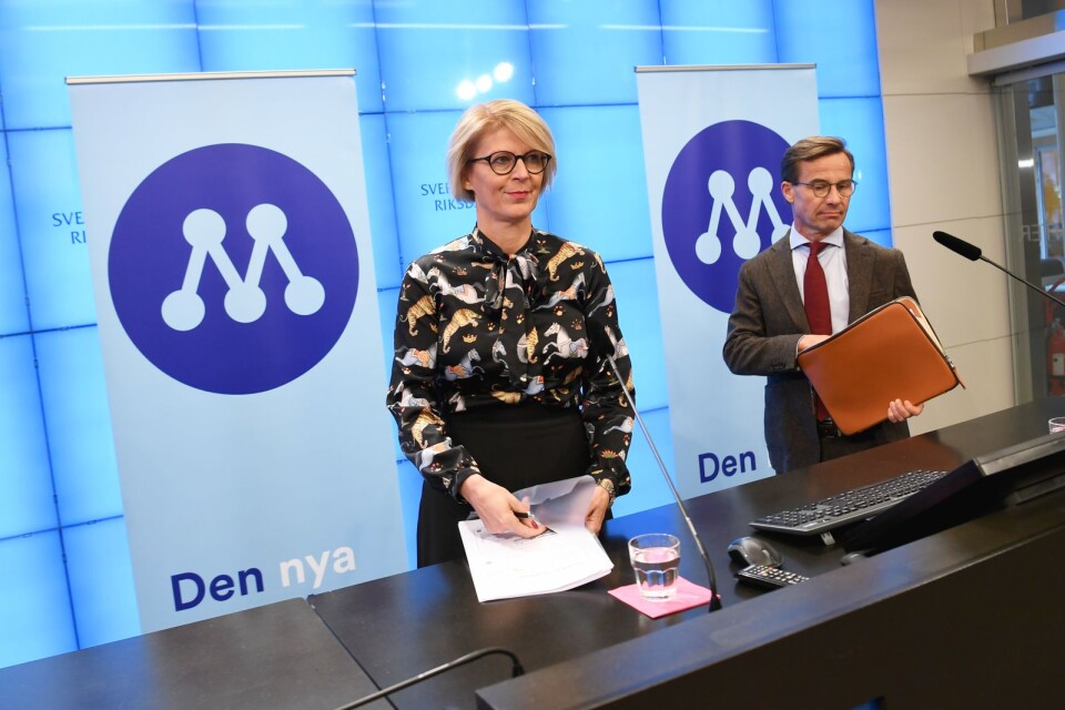 Moderaternas ekonomisk-politiska talesperson Elisabeth Svantesson och partiledare Ulf Kristersson presenterade på torsdagen en alternativ budget för 2020.