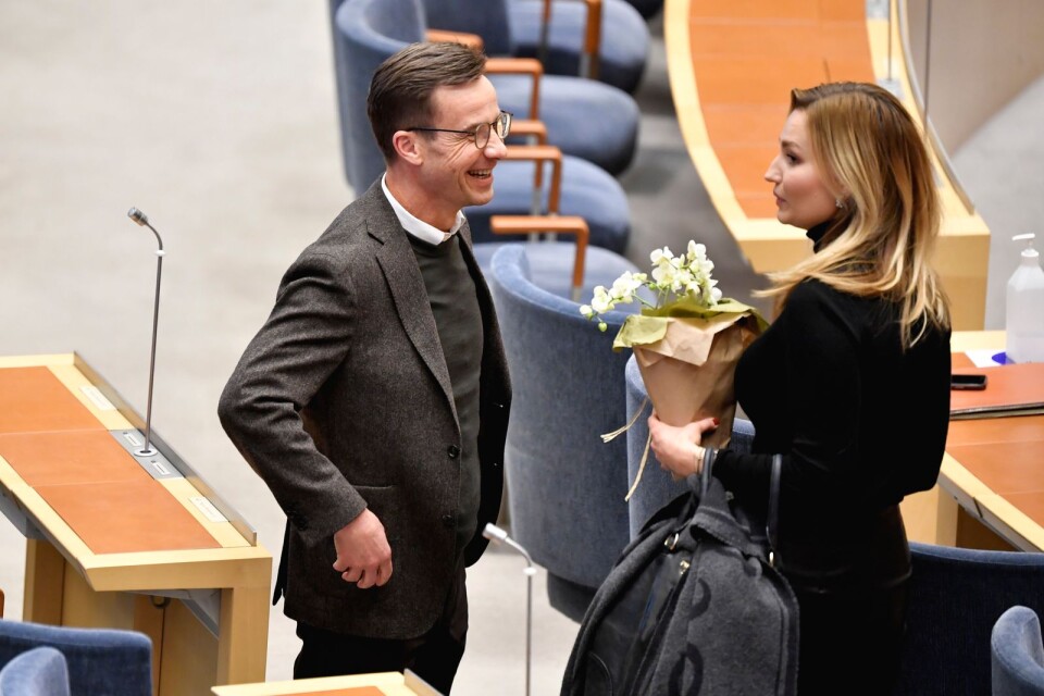 Moderaternas partiledare Ulf Kristersson (M) och Kristdemokraternas partiledare Ebba Busch har att värna synen på människan som skapande.