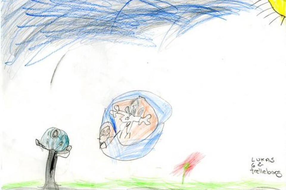Lukas är sex år och går på Kontinentens förskola i Trelleborg. Så här fin blev hans teckning.