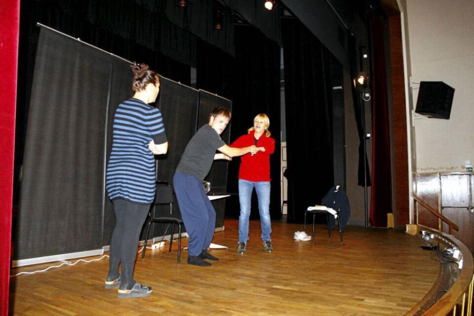 Gruppen Etiketterna från Jönköping spelade teater för personal inom handikappomsorgen.