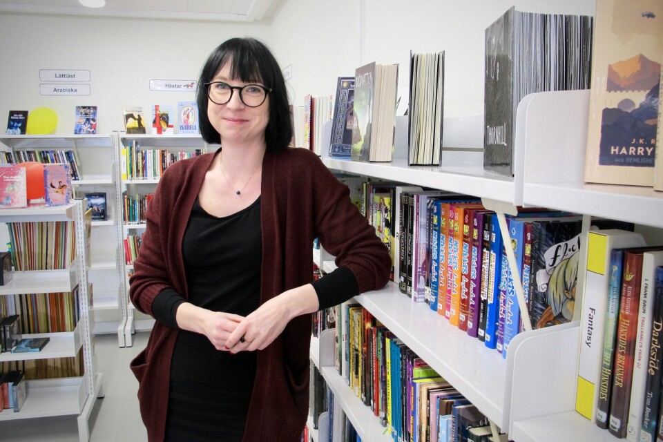 Martina Lundbeck berättar om Meröppet, som nyligen införts på biblioteken i Jämshög och Kyrkhult.