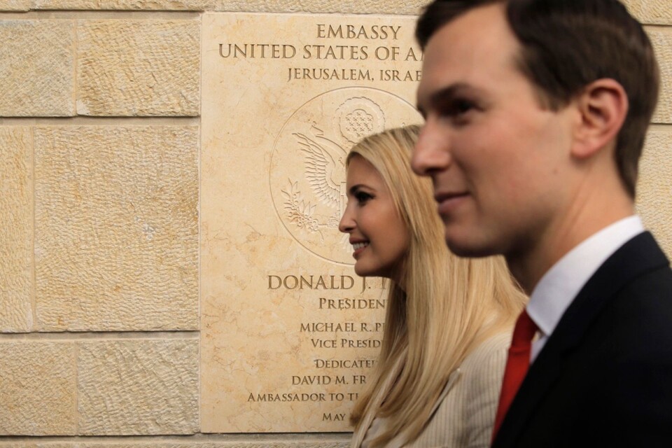 Donald Trumps dotter Ivanka och svärsonen Jared Kushner var hedersgäster vid invigningen av ambassaden i Jerusalem.