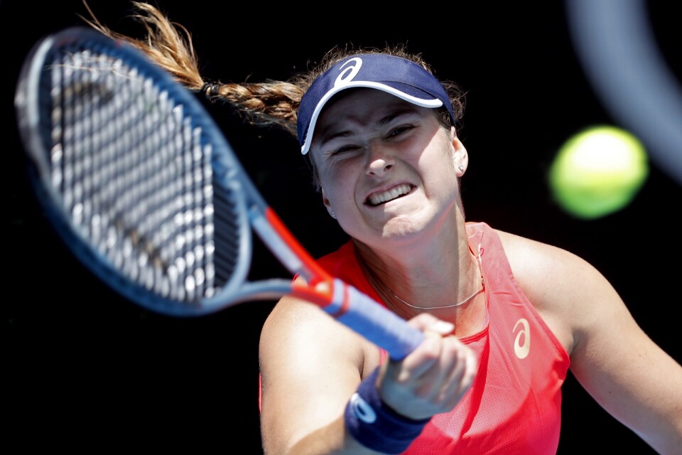 Rebecca Peterson under Australian Open i januari.