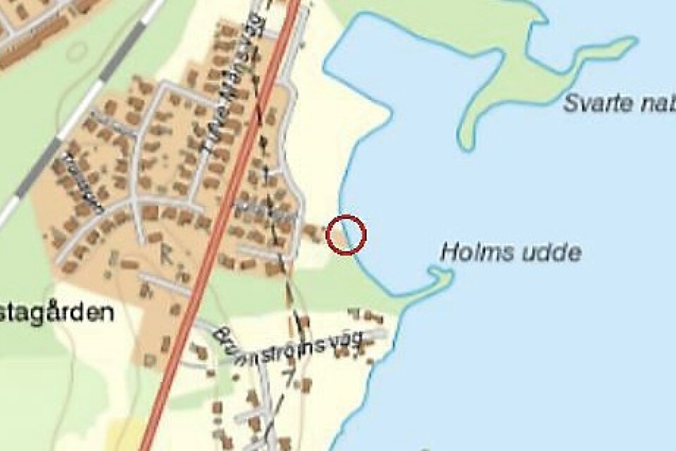 Ny badplats i de västra delarna av Osbysjön? Se röd markering av reportern. Bilden tagen från samhällsbyggnadsnämndens kallelse.