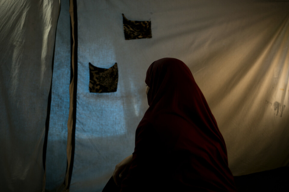 Kvinna i Roj-lägret i Syrien. Bilden togs i mars 2019.