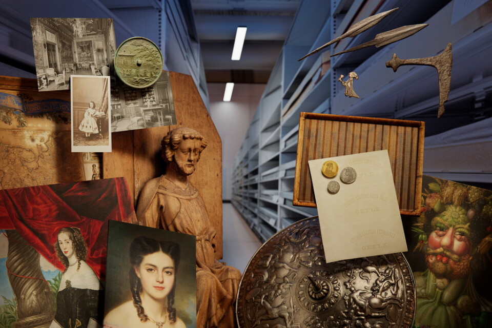 Exempel på föremål ur flera av museisamlingarna som ingår i Statens historiska museer.