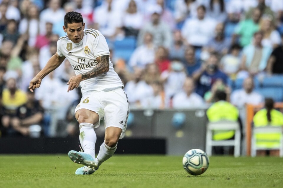 James Rodriguez och hans Real Madrid föll oväntat mot Mallorca. Arkivbild.